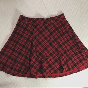 Red and Black Skater Plaid Skirt